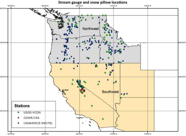 Data from: The Influence of Cloudiness on Hydrologic Fluctuations in the Mountains of the Western United States