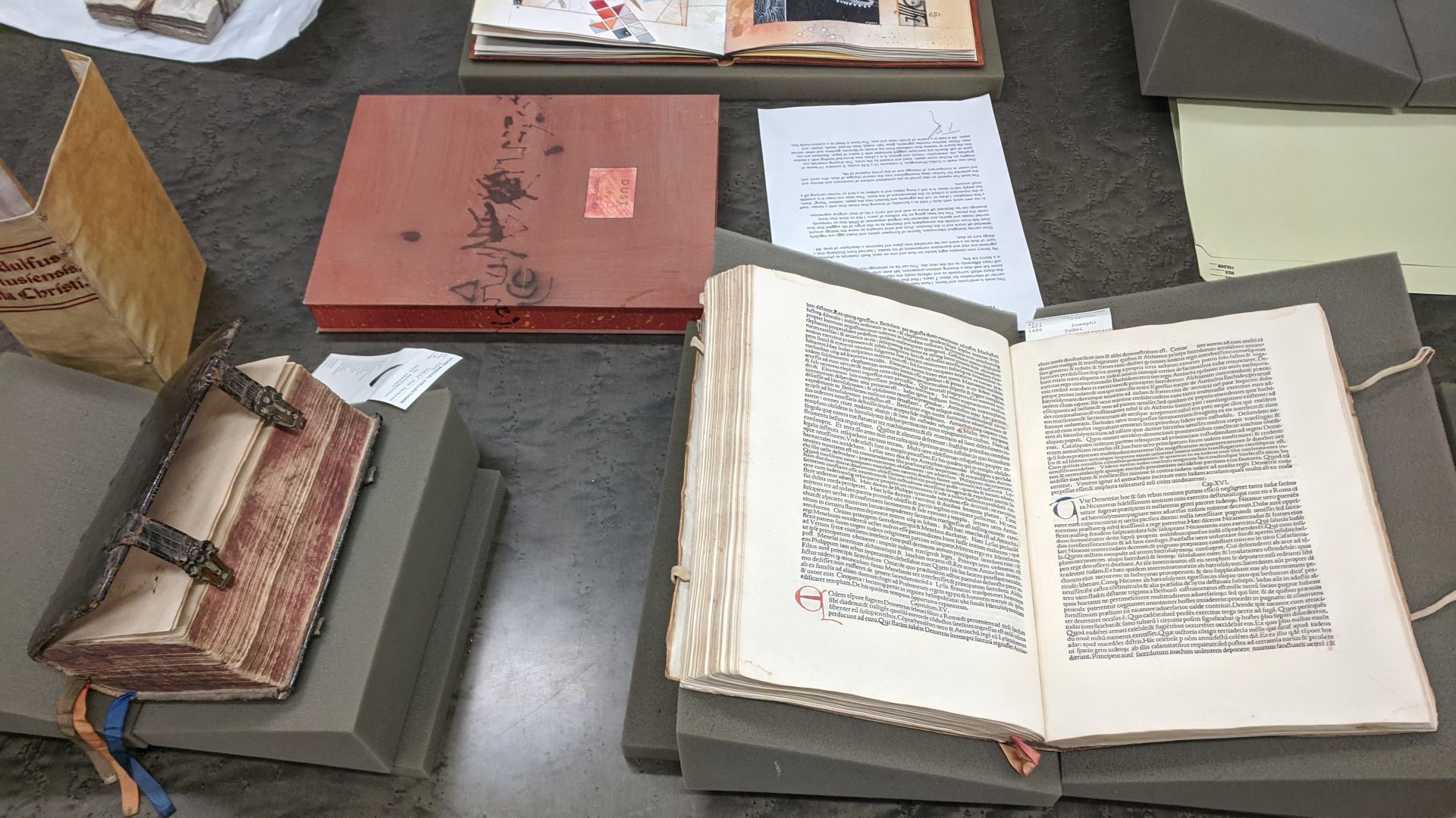 Rare books on a table